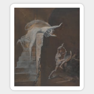 Ariadne Watching the Struggle of Theseus with the Minotaur by Henry Fuseli Sticker